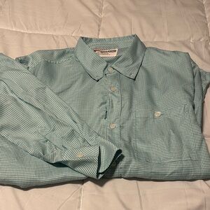 Mountain Khakis Teal Checkered Button Down Shirt